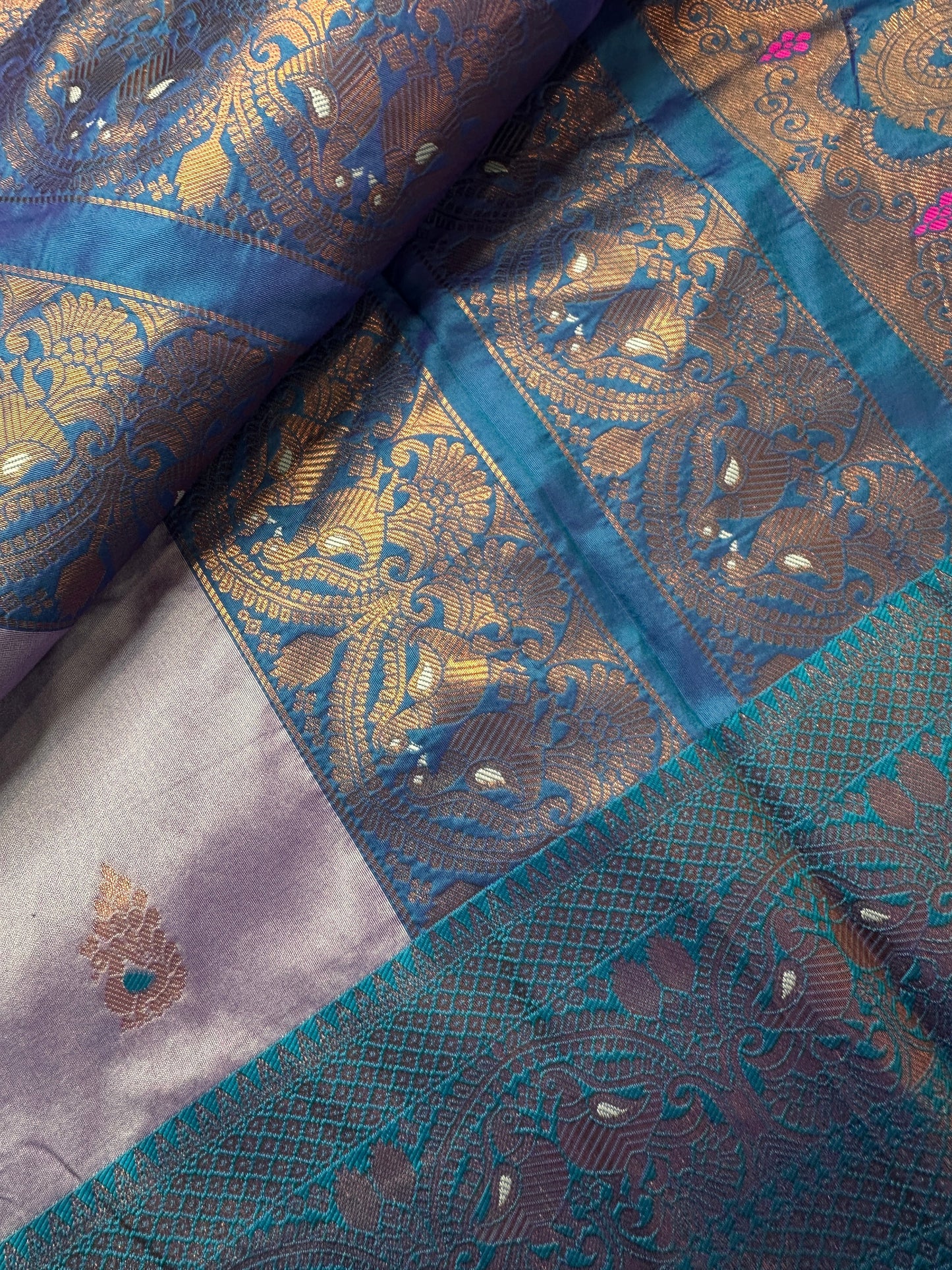 Lavender Purple Paithani Silk Saree - 