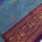 Blue Purple Paithani Silk Saree - 
