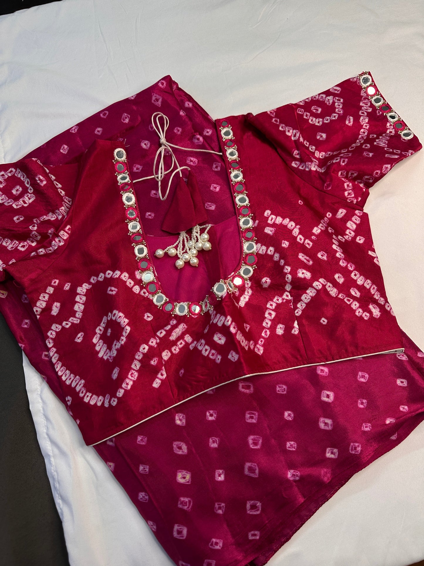 Bandhani Bhandej Pink Modal Silk Saree - 