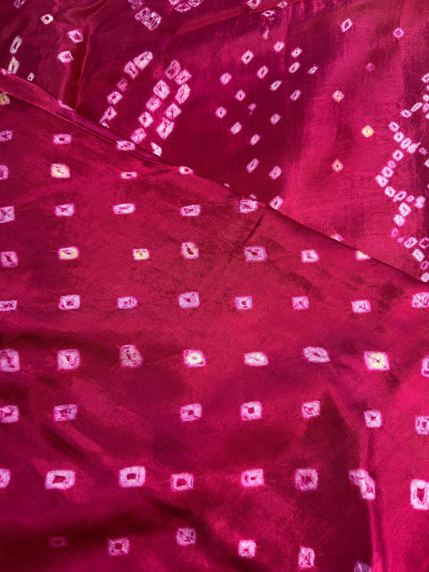 Bandhani Bhandej Pink Modal Silk Saree - 