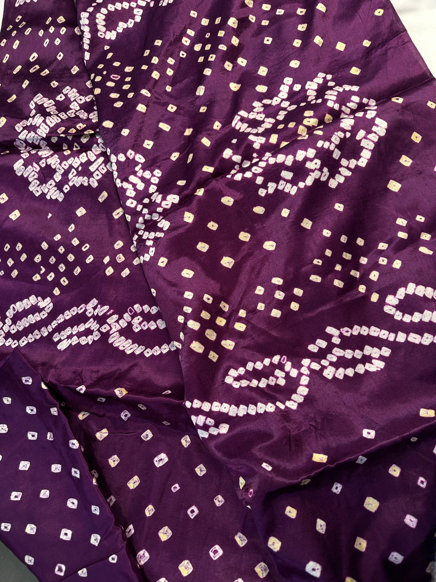 Bandhani Bhandej Purple Modal Silk Saree - 