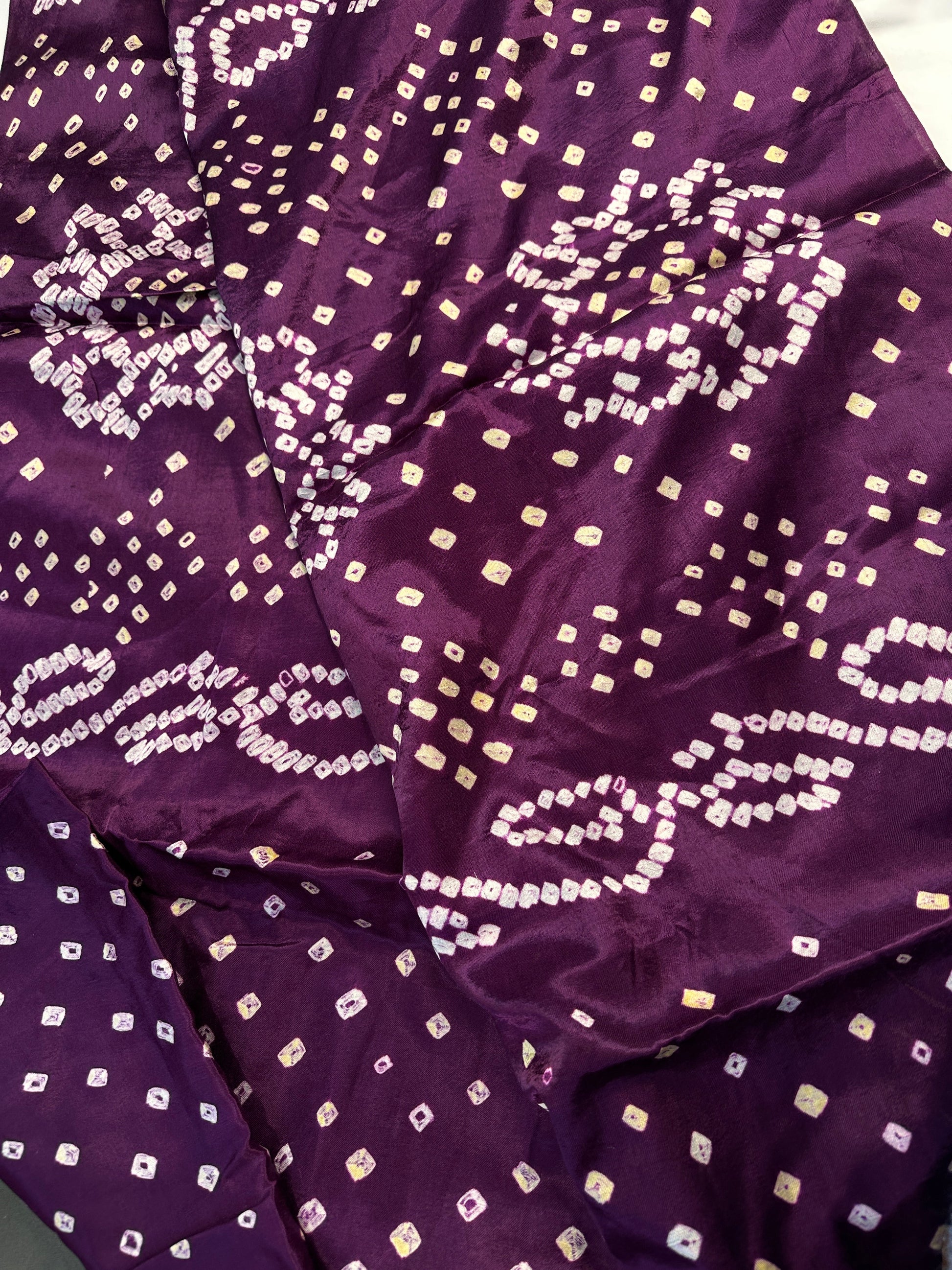 Bandhani Bhandej Purple Modal Silk Saree - 
