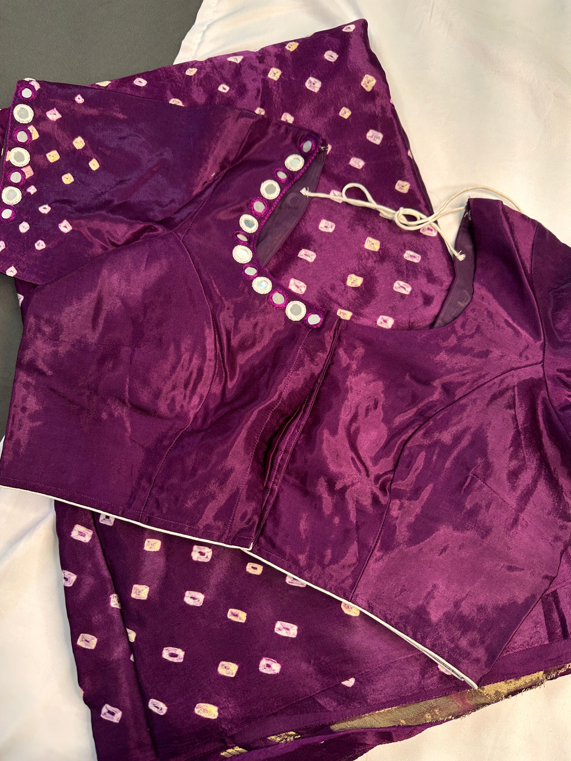 Bandhani Bhandej Purple Modal Silk Saree - 