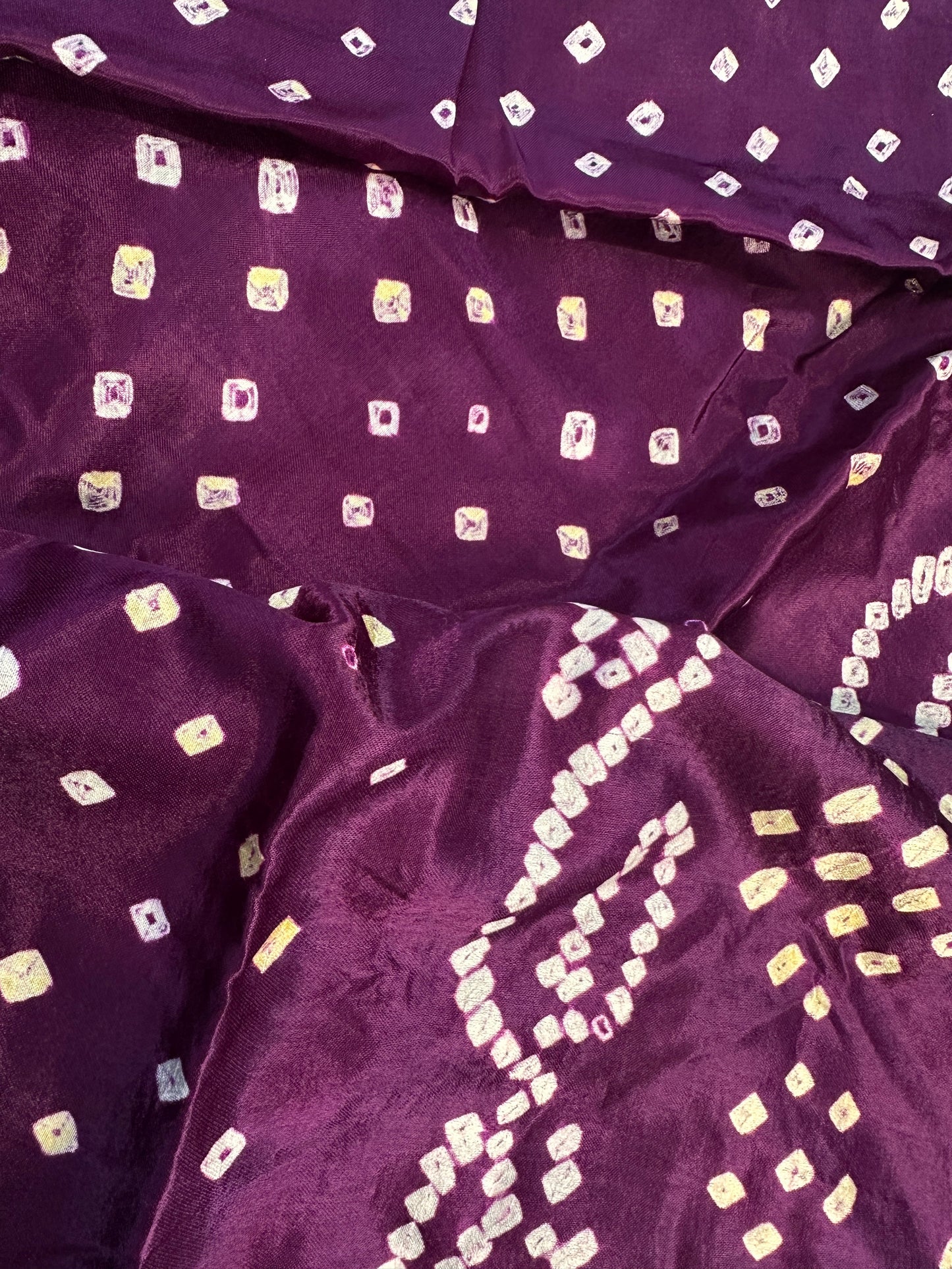 Bandhani Bhandej Purple Modal Silk Saree - 