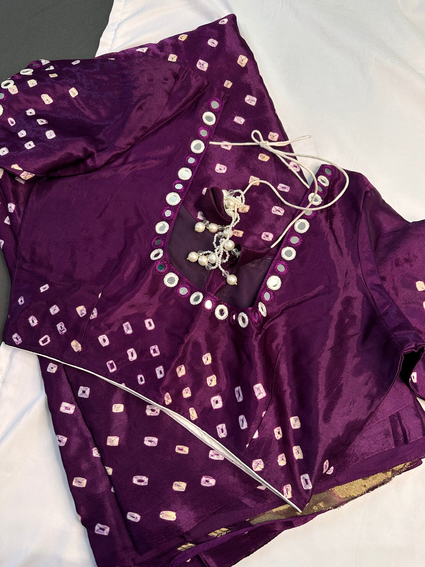 Bandhani Bhandej Purple Modal Silk Saree - 