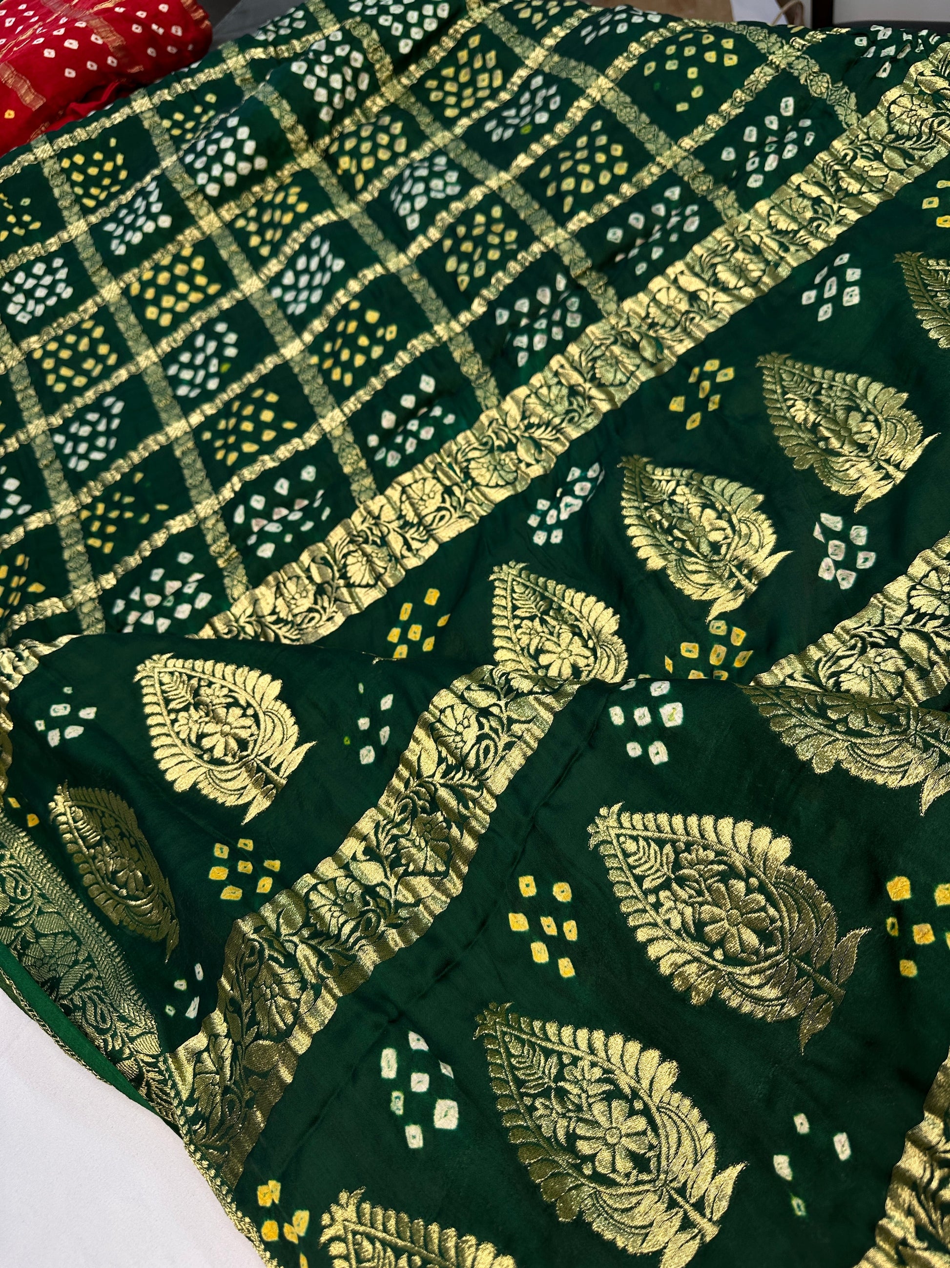 Bandhani Bhandej Gharchola Modal Silk Saree - 