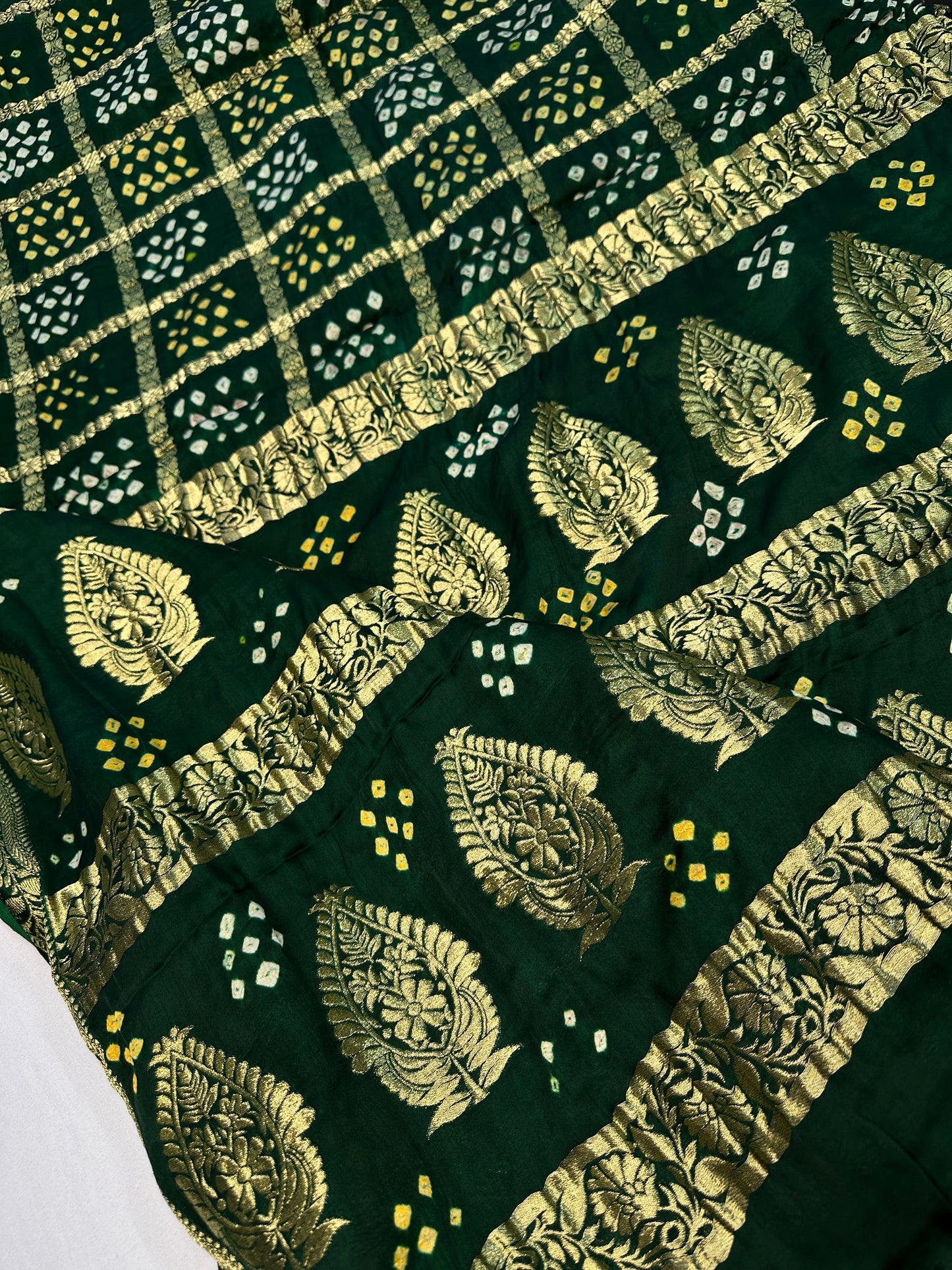 Bandhani Bhandej Gharchola Modal Silk Saree - 