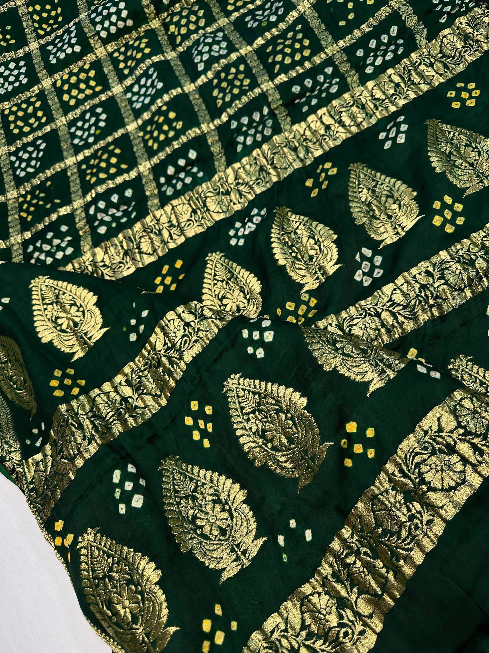 Bandhani Bhandej Gharchola Modal Silk Saree - 