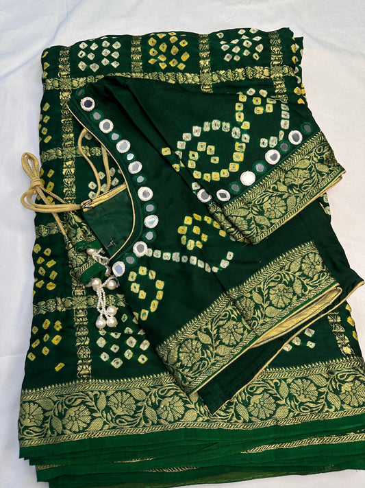 Bandhani Bhandej Gharchola Modal Silk Saree - 
