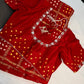 Bandhani Bhandej Gharchola Modal Silk Red Saree - 