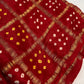 Bandhani Bhandej Gharchola Modal Silk Red Saree - 