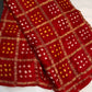 Bandhani Bhandej Gharchola Modal Silk Red Saree - 