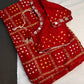 Bandhani Bhandej Gharchola Modal Silk Red Saree - 