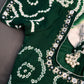 Bandhani Bhandej Half and Half White Green modal Silk Saree - 