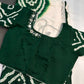 Bandhani Bhandej Half and Half White Green modal Silk Saree - 