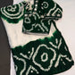 Bandhani Bhandej Half and Half White Green modal Silk Saree - 