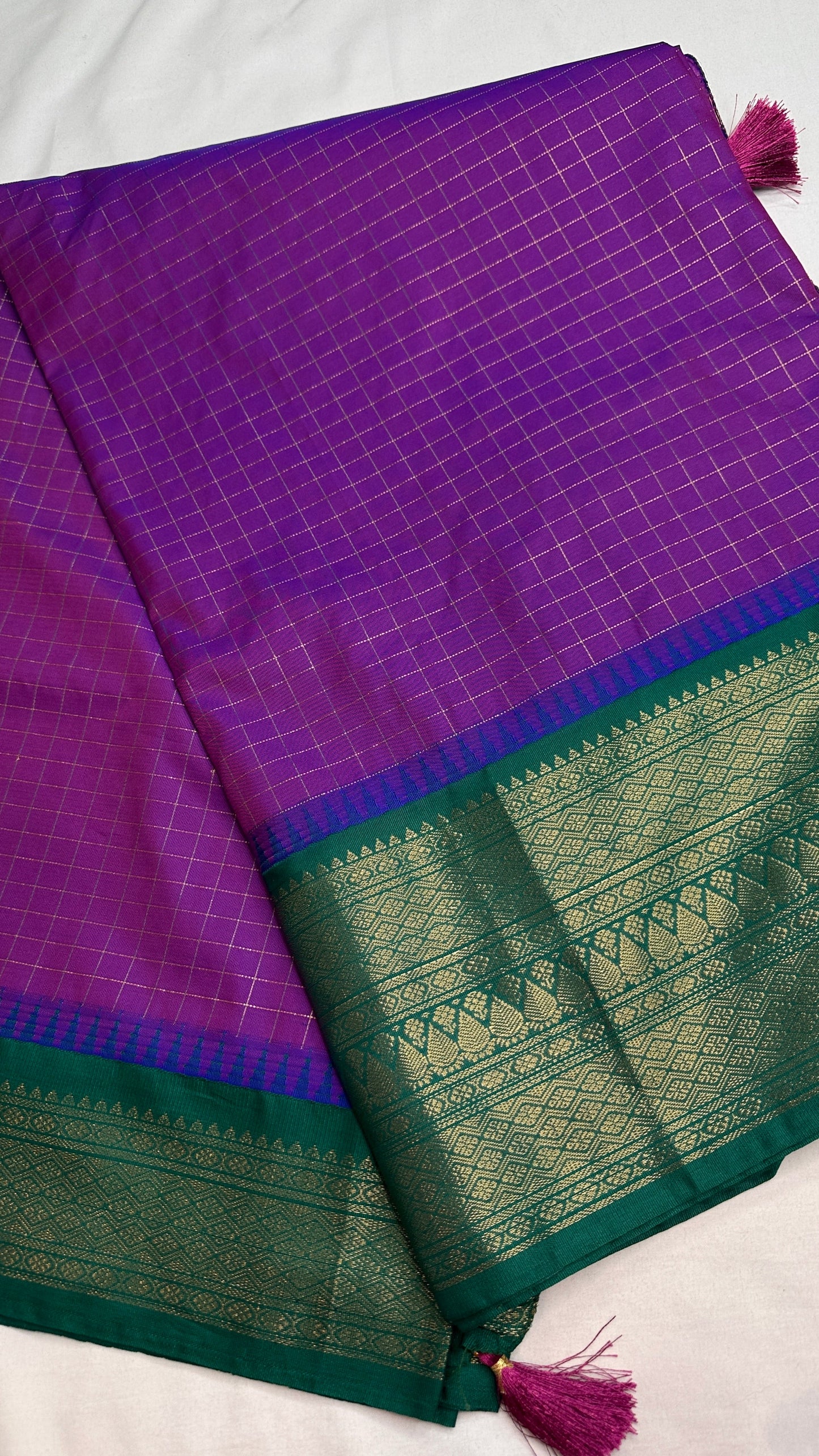Semi Gadwal Silk Purple Saree - 