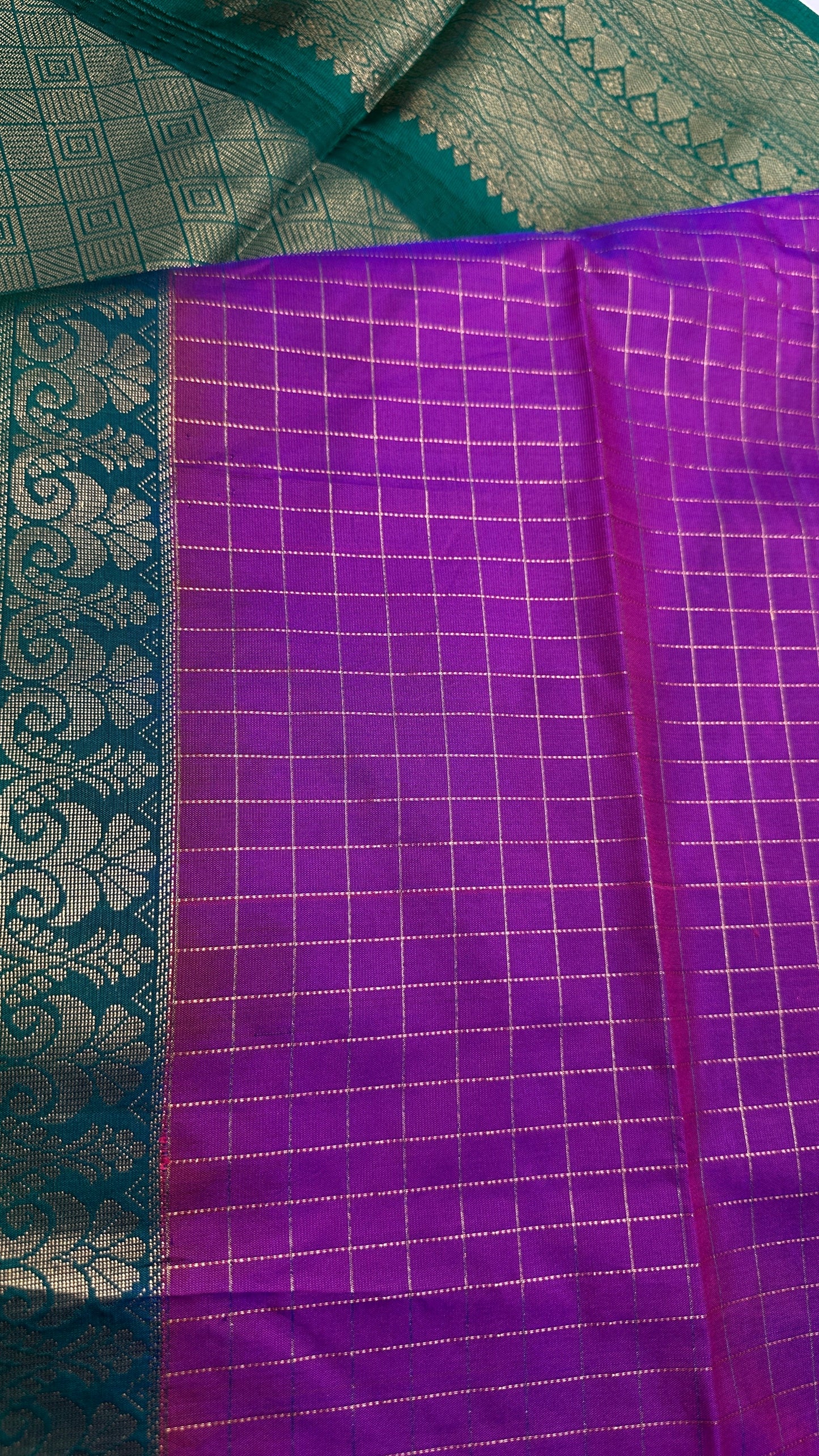 Semi Gadwal Silk Purple Saree - 