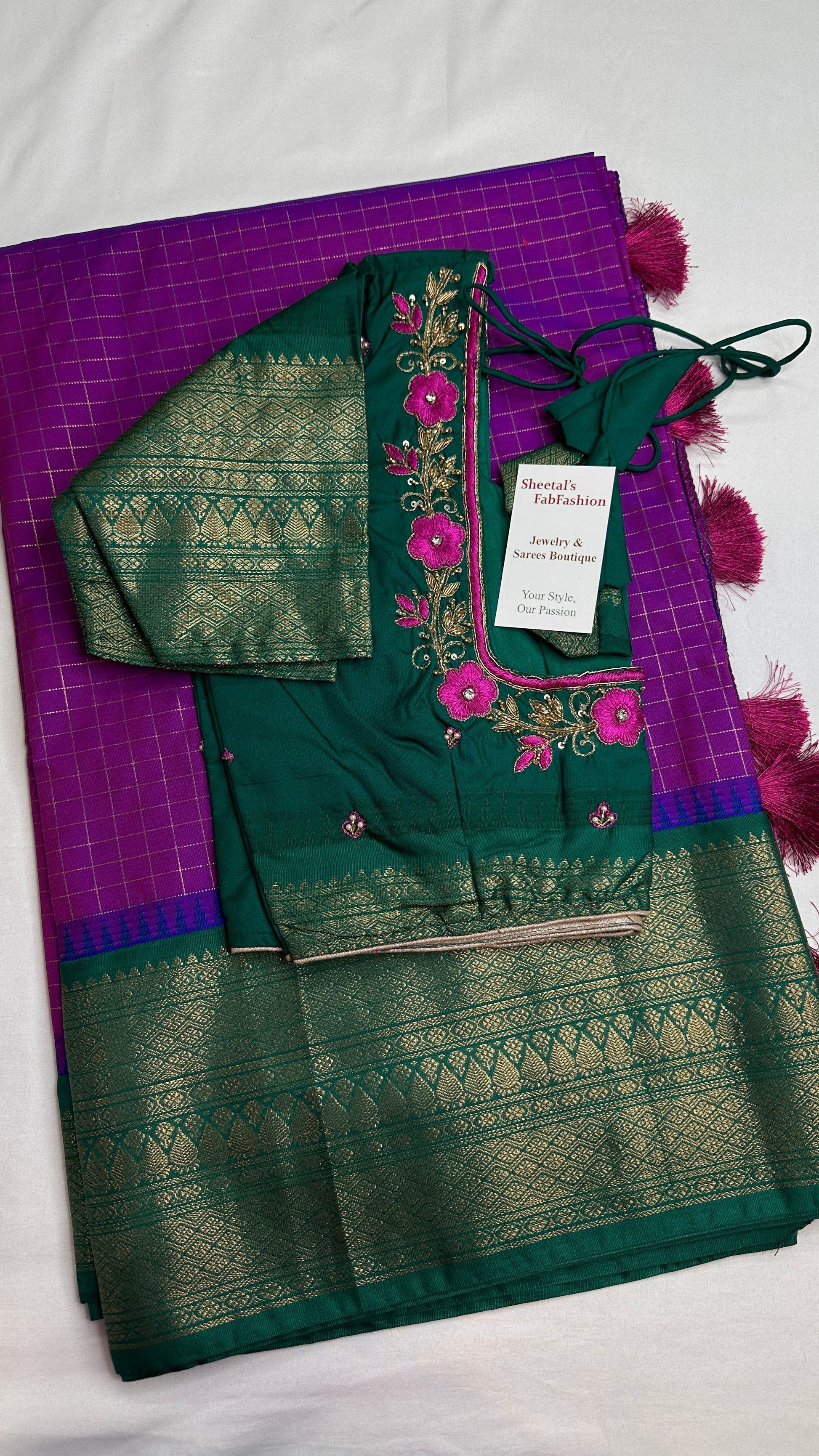 Semi Gadwal Silk Purple Saree - 