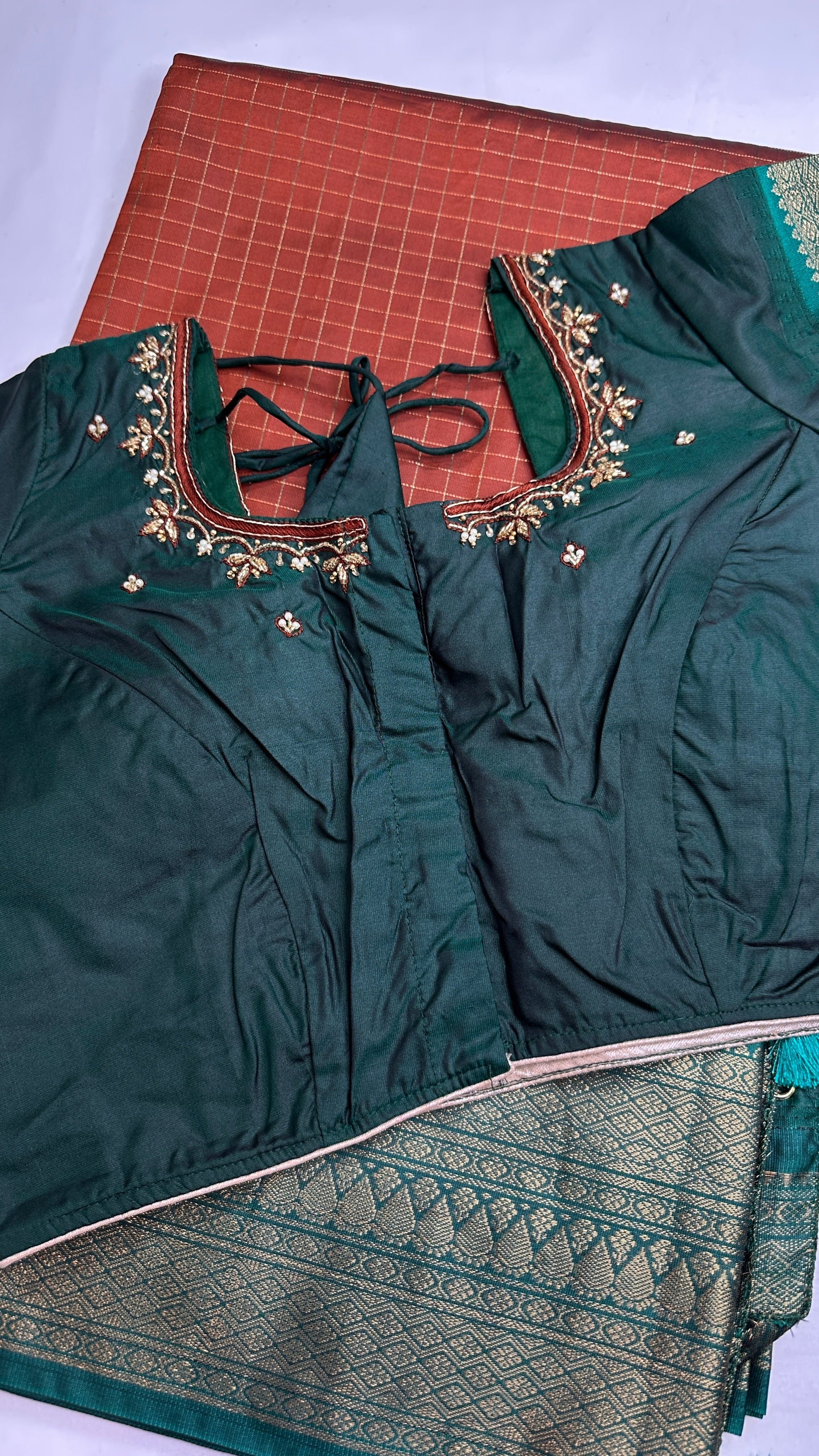 Semi Gadwal Silk Rust Brown Saree - 