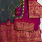 Check Semi Gadwal Silk Green Pink Saree - 