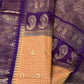 Mustard Purple Check Semi Gadwal Silk  Saree - 