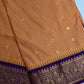 Mustard Purple Check Semi Gadwal Silk  Saree - 