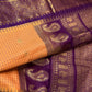 Mustard Purple Check Semi Gadwal Silk  Saree - 