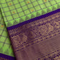 Green Check Semi Gadwal Silk  Saree - 
