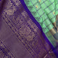 Green Check Semi Gadwal Silk  Saree - 