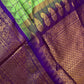 Green Check Semi Gadwal Silk  Saree - 