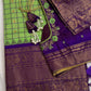Green Check Semi Gadwal Silk  Saree - 