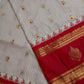 Cream Red Semi Gadwal Silk Saree - 