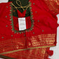 Green Red Check Semi Gadwal Silk  Saree - 