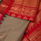 Green Red Check Semi Gadwal Silk  Saree - 