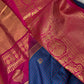 Blue Pink Check Semi Gadwal Silk  Saree - 
