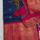 Blue Pink Check Semi Gadwal Silk  Saree - 