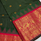 Green Pink Check Semi Gadwal Silk  Saree - 