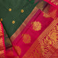 Green Pink Check Semi Gadwal Silk  Saree - 