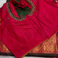 Green Pink Check Semi Gadwal Silk  Saree - 