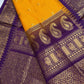 Check Semi Gadwal Silk Yellow Purple Saree - 