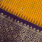 Check Semi Gadwal Silk Yellow Purple Saree - 