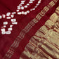 Bandhani Bhandej Maroon Red Modal Silk Saree - 