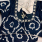 Bandhani Bhandej Half and Half White Blue modal Silk Saree - 