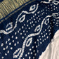 Bandhani Bhandej Half and Half White Blue modal Silk Saree - 