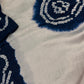 Bandhani Bhandej Half and Half White Blue modal Silk Saree - 