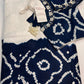 Bandhani Bhandej Half and Half White Blue modal Silk Saree - 