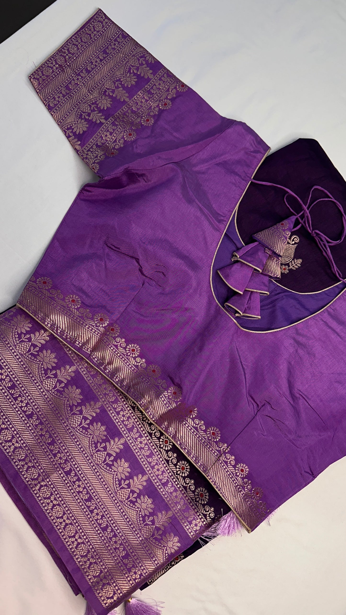 Purple Raw Mango Light Weight Silk Saree - 