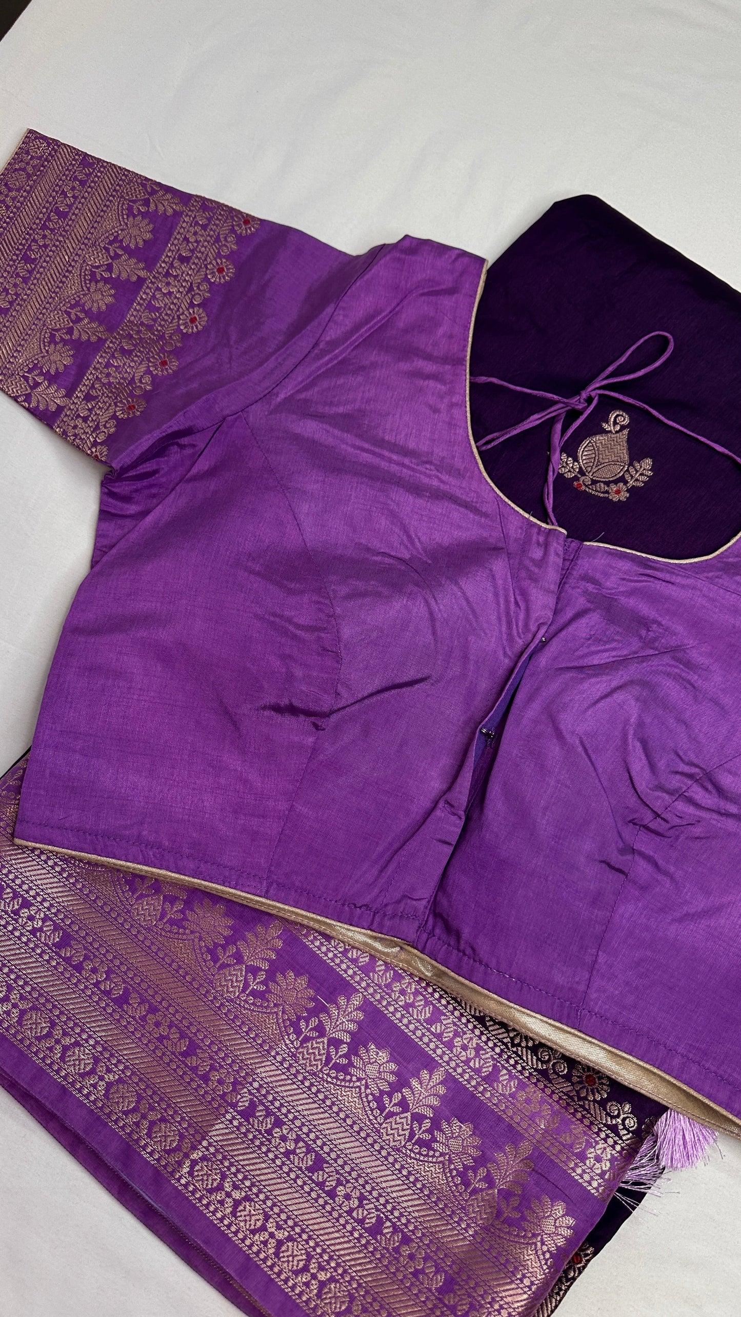 Purple Raw Mango Light Weight Silk Saree - 