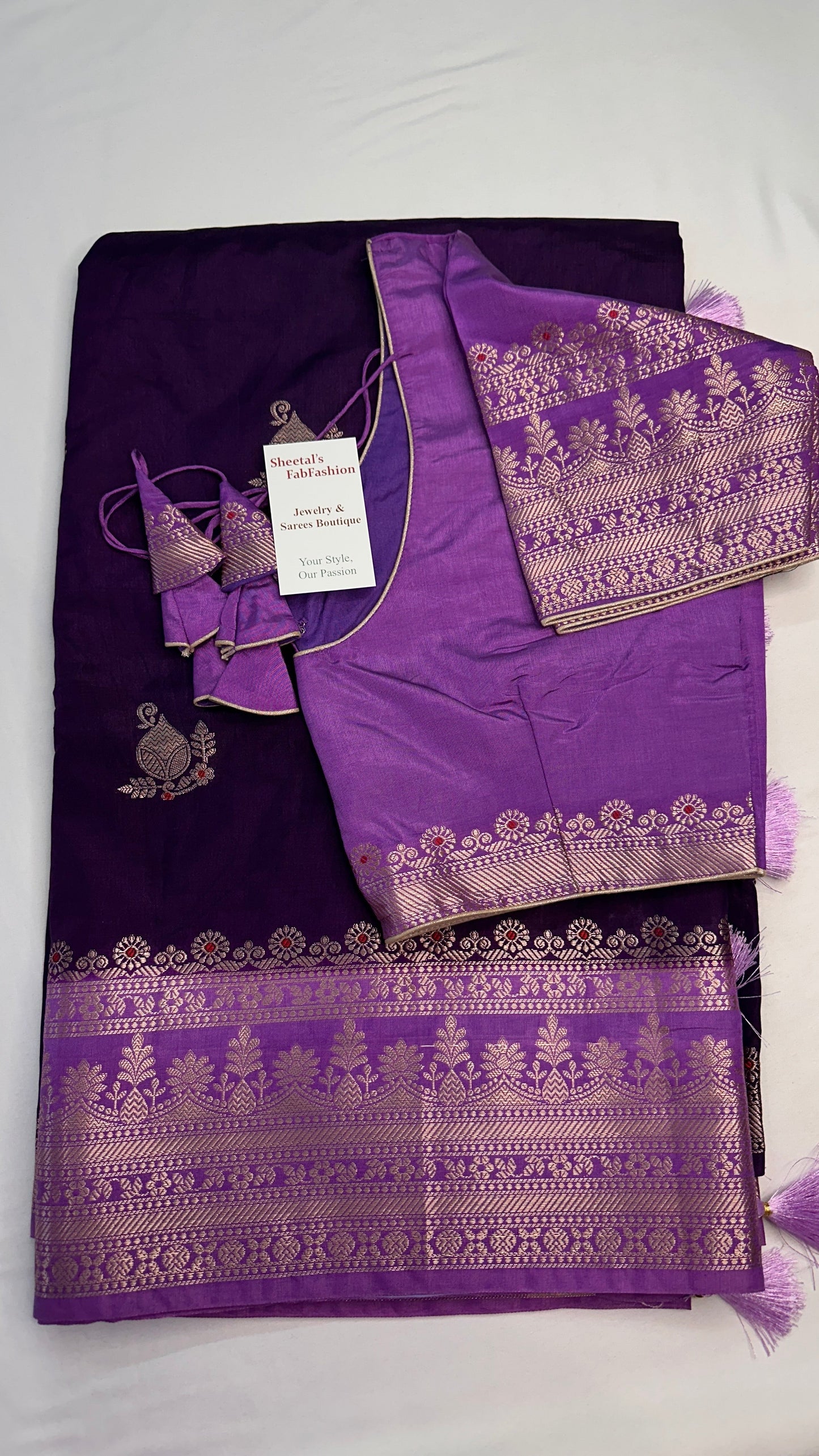 Purple Raw Mango Light Weight Silk Saree - 